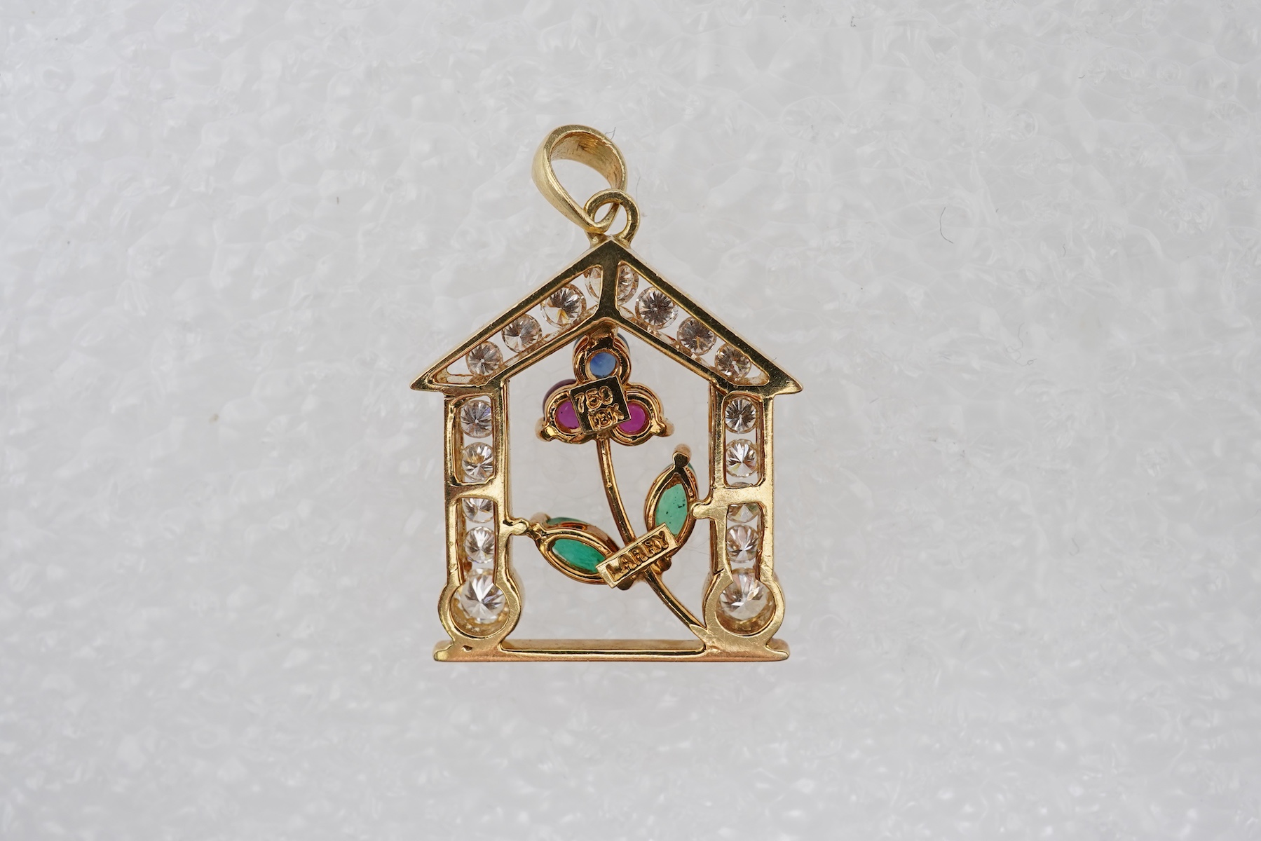 Larry, a multi-gem and diamond pendant, Singapore, circa 2000